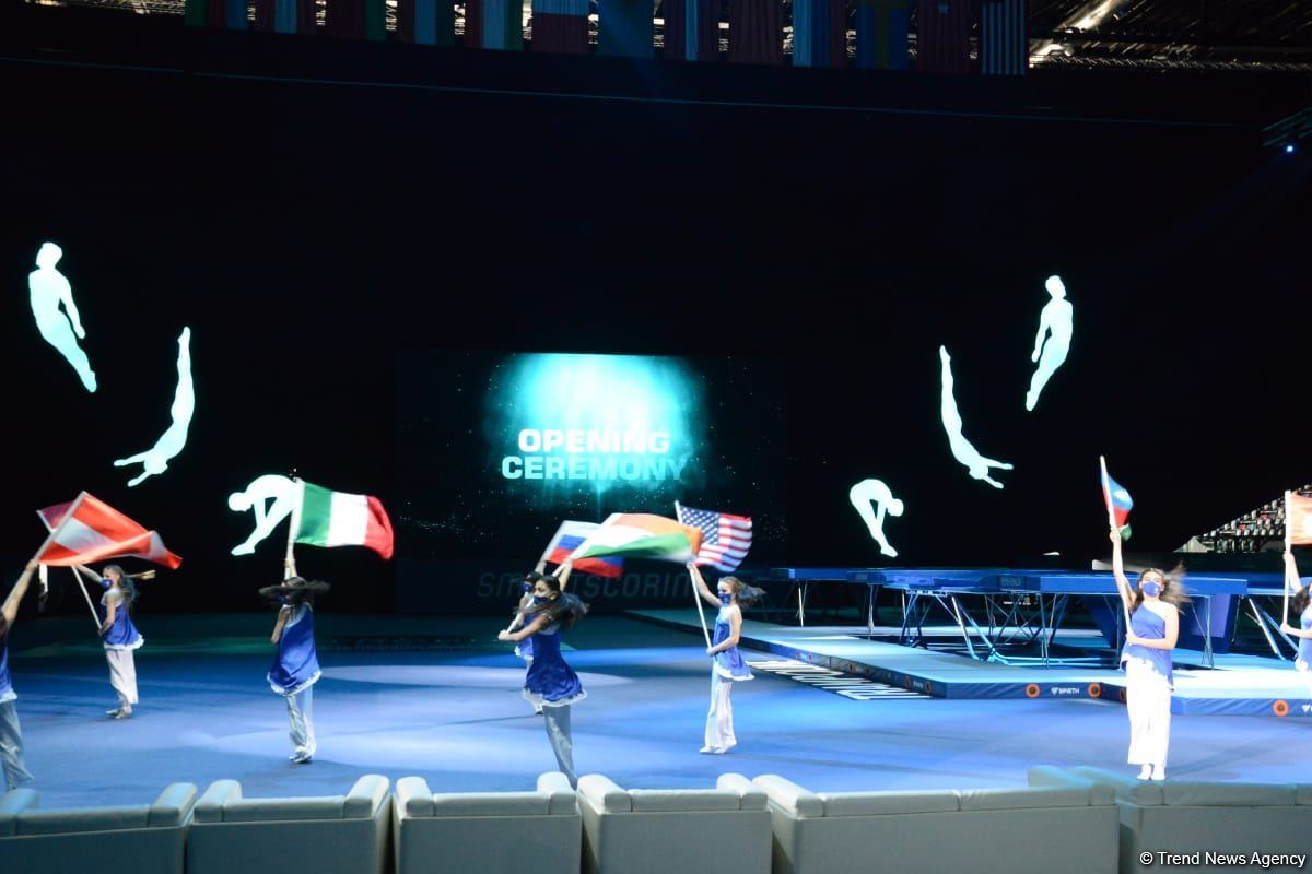 Bakıda batut gimnastikası üzrə Dünya Kubokunun açılış mərasimi keçirilib (FOTO)