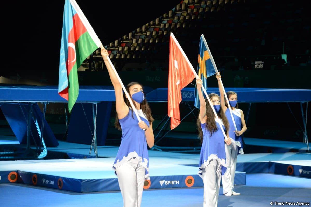 Bakıda batut gimnastikası üzrə Dünya Kubokunun açılış mərasimi keçirilib (FOTO)