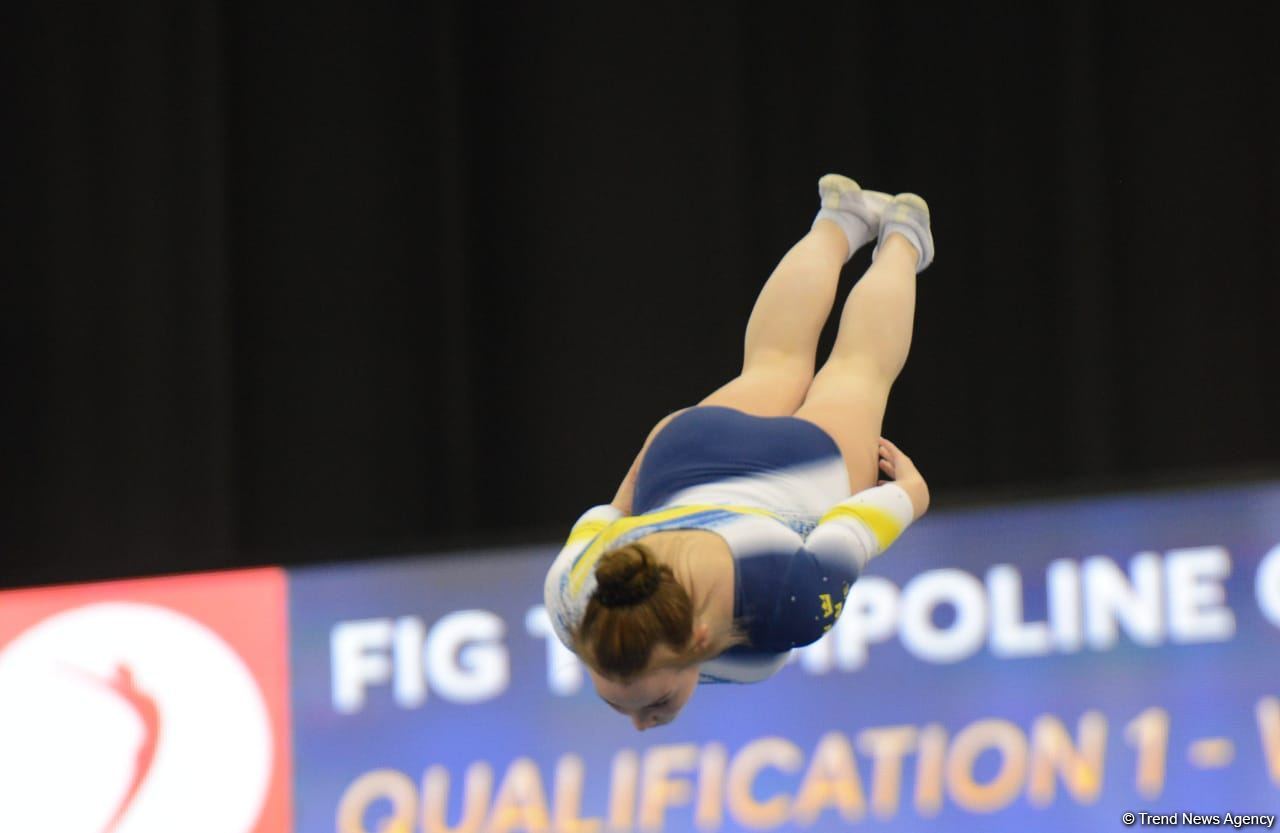 Bakıda keçirilən batut gimnastikası üzrə Dünya Kubokunun ilk günündən maraqlı anlar (FOTO)