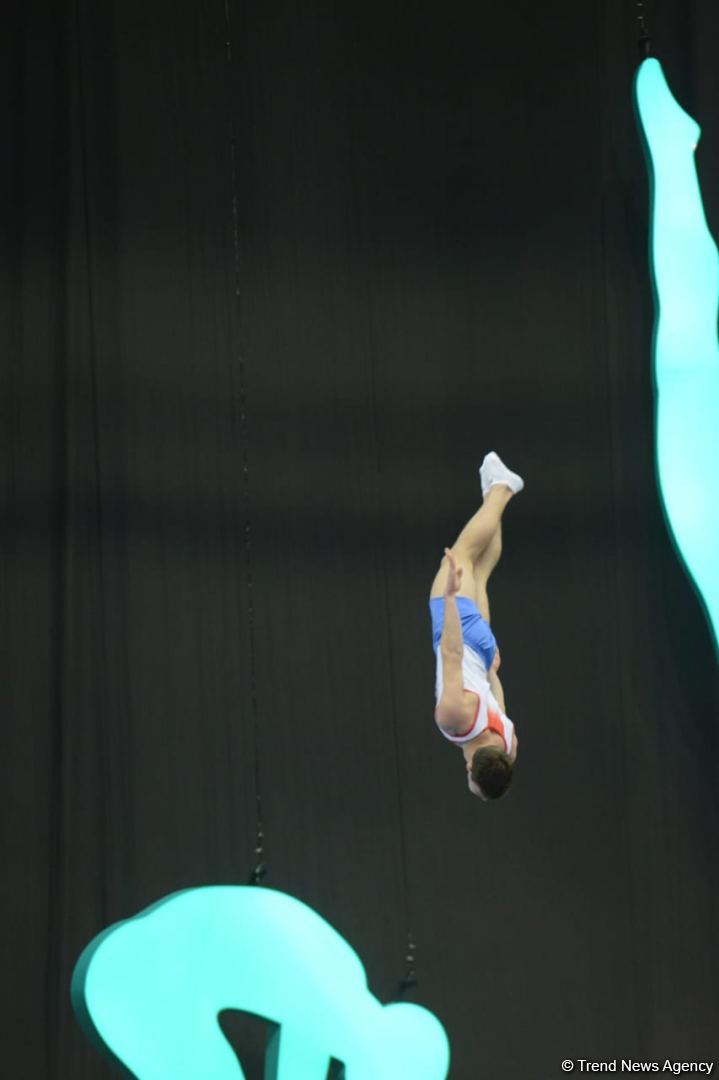 Bakıda batut gimnastikası üzrə Dünya Kubokunun final gününə start verilib (FOTO)