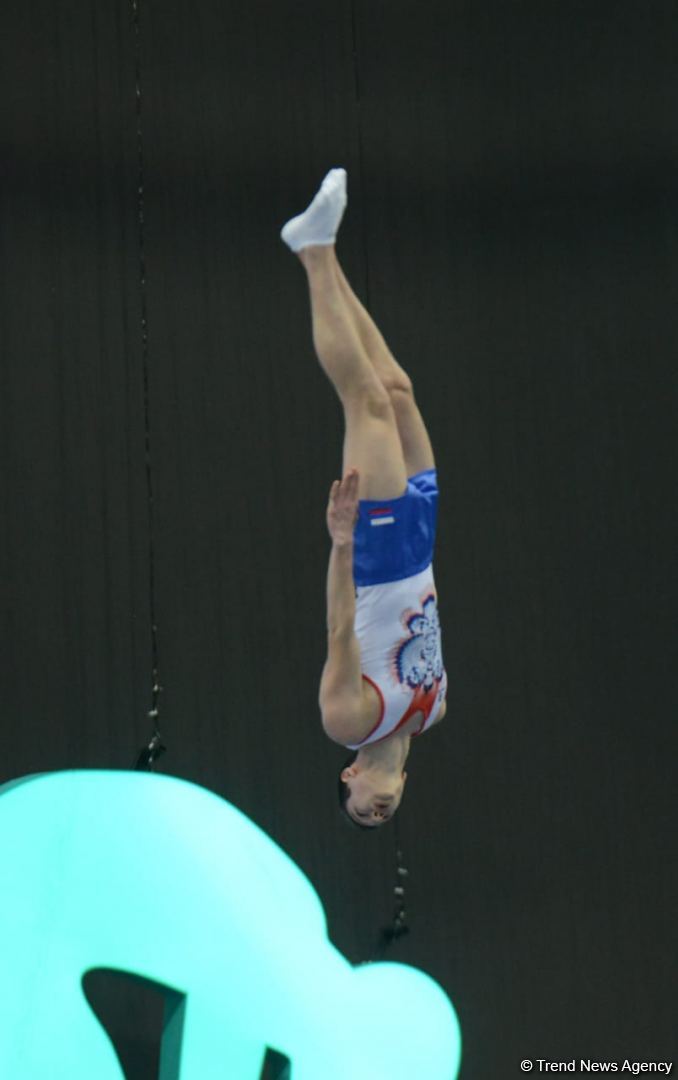 Bakıda batut gimnastikası üzrə Dünya Kubokunun final gününə start verilib (FOTO)
