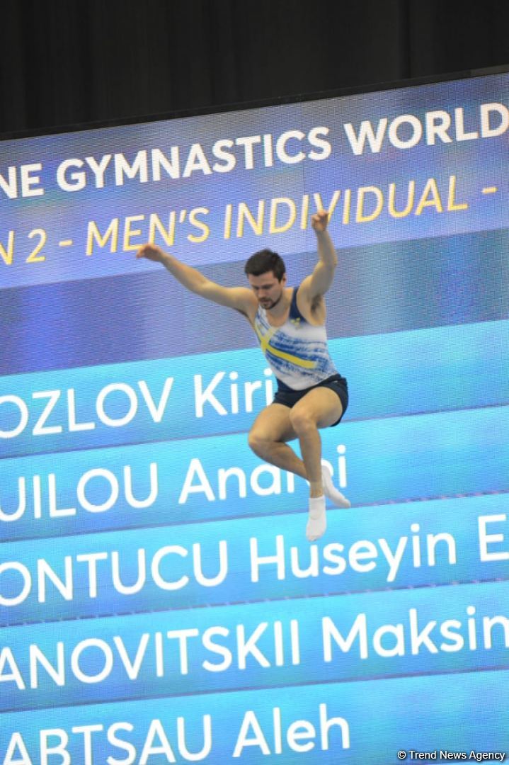 Bakıda batut gimnastikası üzrə Dünya Kubokunun final gününə start verilib (FOTO)