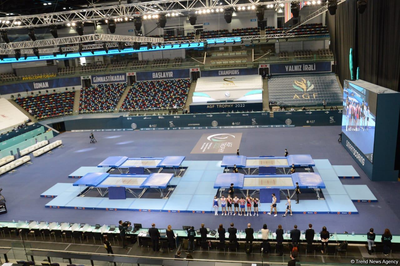 Bakıda batut gimnastikası üzrə Dünya Kubokunun final gününə start verilib (FOTO)
