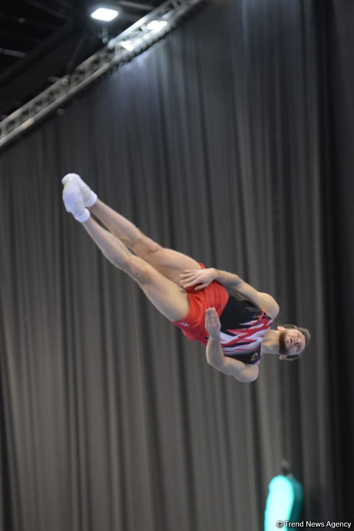 Bakıda batut gimnastikası üzrə Dünya Kubokunun final gününə start verilib (FOTO)