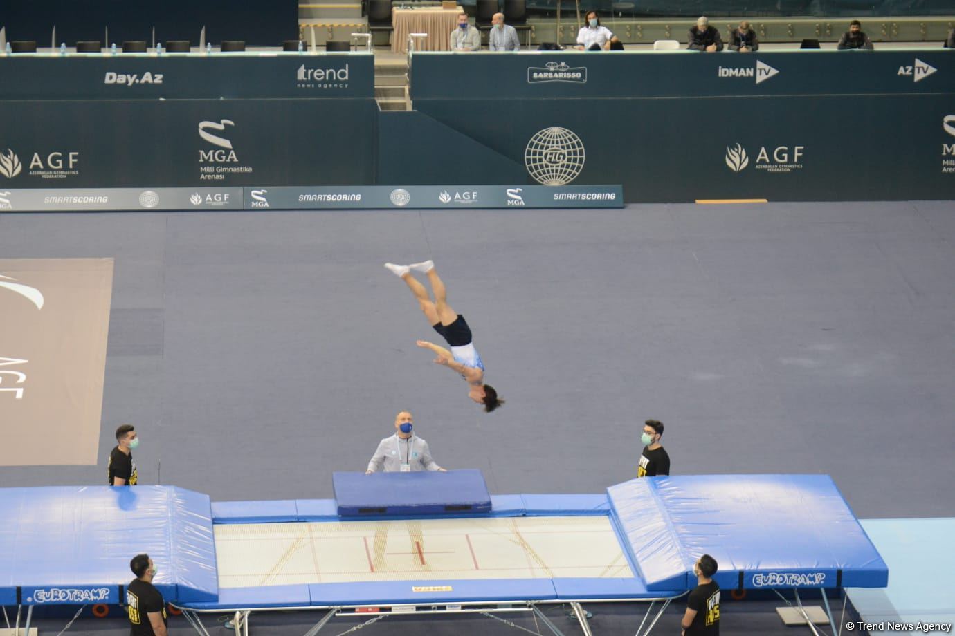 Bakıda batut gimnastikası üzrə Dünya Kubokunun final gününə start verilib (FOTO)