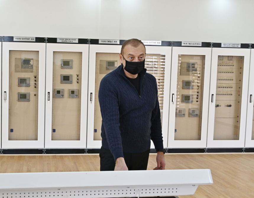 Prezidenti İlham Əliyev yenidən qurulan “Ağcabədi” yarımstansiyasının açılışını edib (YENİLƏNİB) (FOTO/VİDEO)