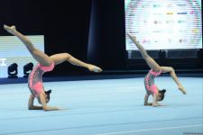 Milli Gimnastika Arenasında akrobatika gimnastikası üzrə 27-ci Azərbaycan Birinciliyi və Bakı Çempionatının final günü start götürüb (FOTO)