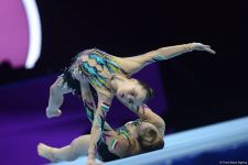 Bakıda akrobatika gimnastikası üzrə 12-ci Dünya Yaş Qrupları Yarışlarının birinci günündən gözəl anlar (FOTO)