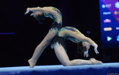 Bakıda akrobatika gimnastikası üzrə 12-ci Dünya Yaş Qrupları Yarışlarının birinci günündən gözəl anlar (FOTO)
