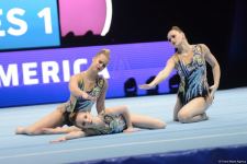 Bakıda akrobatika gimnastikası üzrə 12-ci Dünya Yaş Qrupları Yarışlarının birinci günündən gözəl anlar (FOTO)
