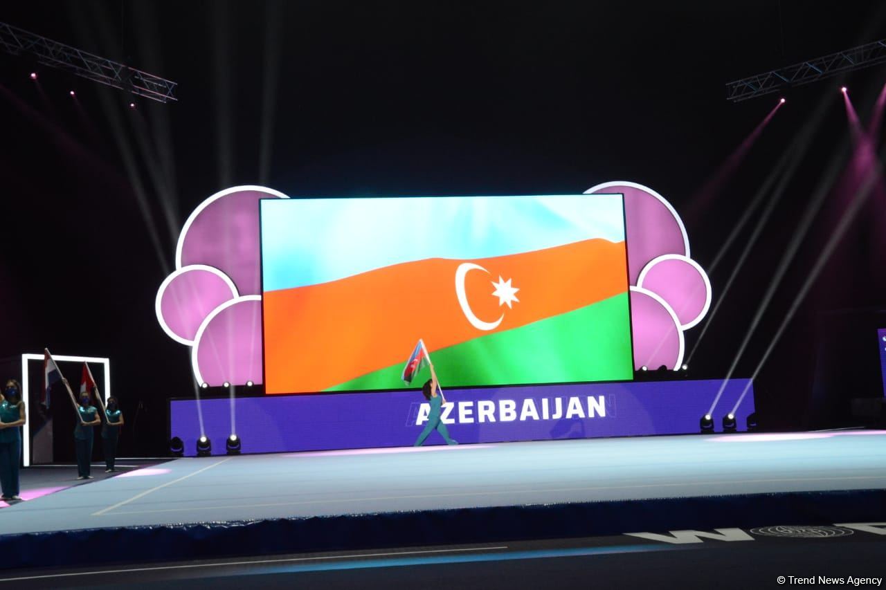 Bakıda Akrobatika Gimnastikası üzrə 12-ci Dünya Yaş Qrupları Yarışlarının təntənəli açılış mərasimi keçirilib (FOTO)