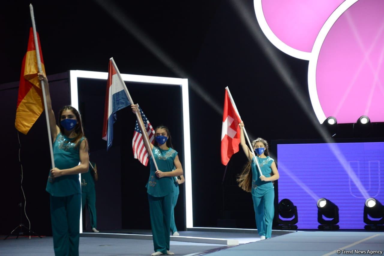 Bakıda Akrobatika Gimnastikası üzrə 12-ci Dünya Yaş Qrupları Yarışlarının təntənəli açılış mərasimi keçirilib (FOTO)
