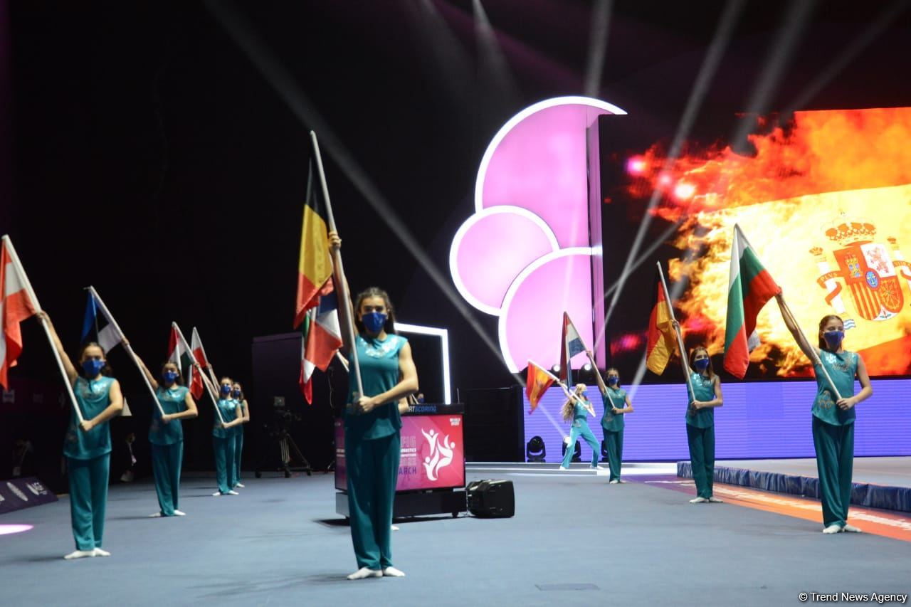 Bakıda Akrobatika Gimnastikası üzrə 12-ci Dünya Yaş Qrupları Yarışlarının təntənəli açılış mərasimi keçirilib (FOTO)