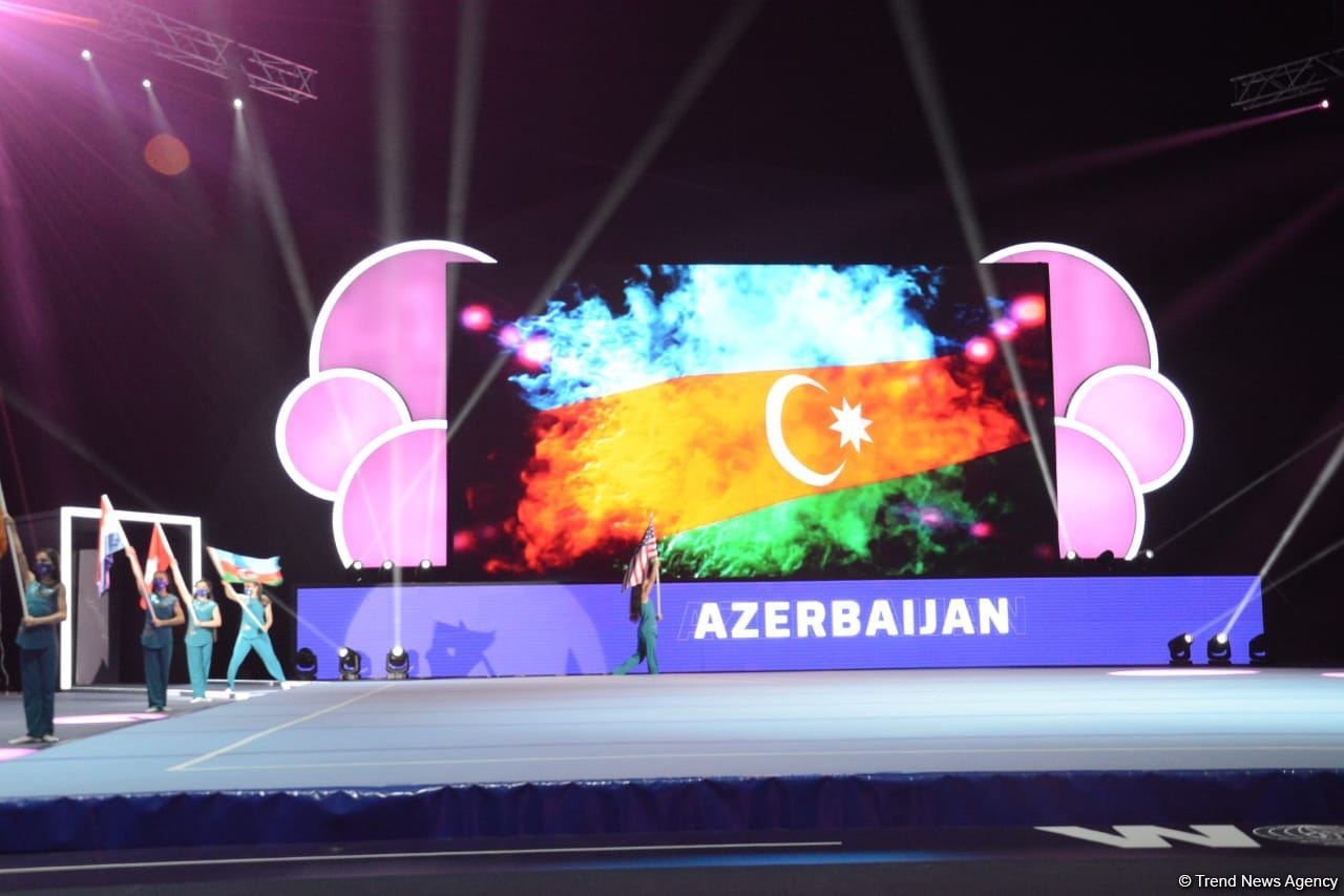 Bakıda Akrobatika Gimnastikası üzrə 12-ci Dünya Yaş Qrupları Yarışlarının təntənəli açılış mərasimi keçirilib (FOTO)