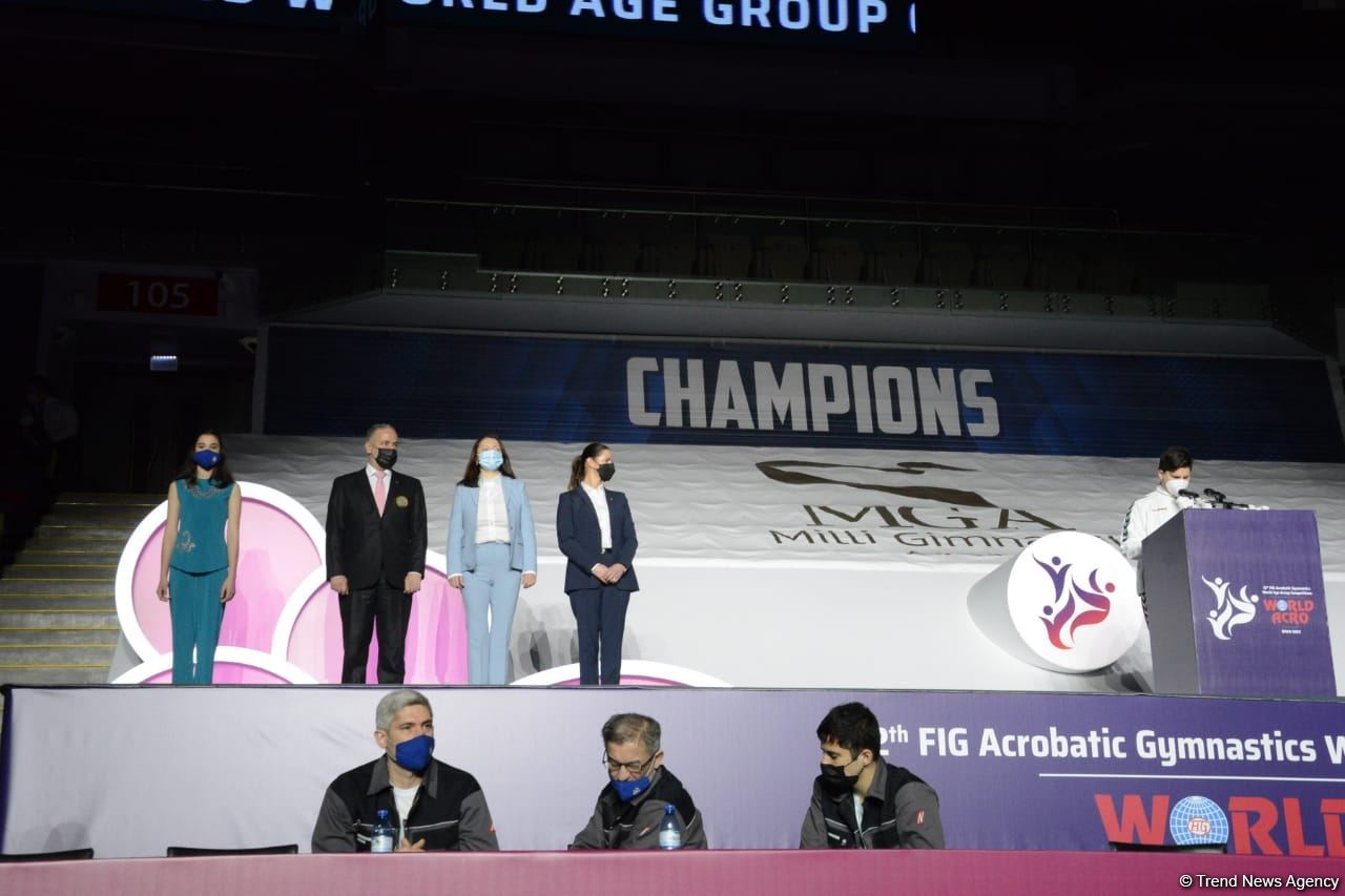 Bakıda Akrobatika Gimnastikası üzrə 12-ci Dünya Yaş Qrupları Yarışlarının təntənəli açılış mərasimi keçirilib (FOTO)