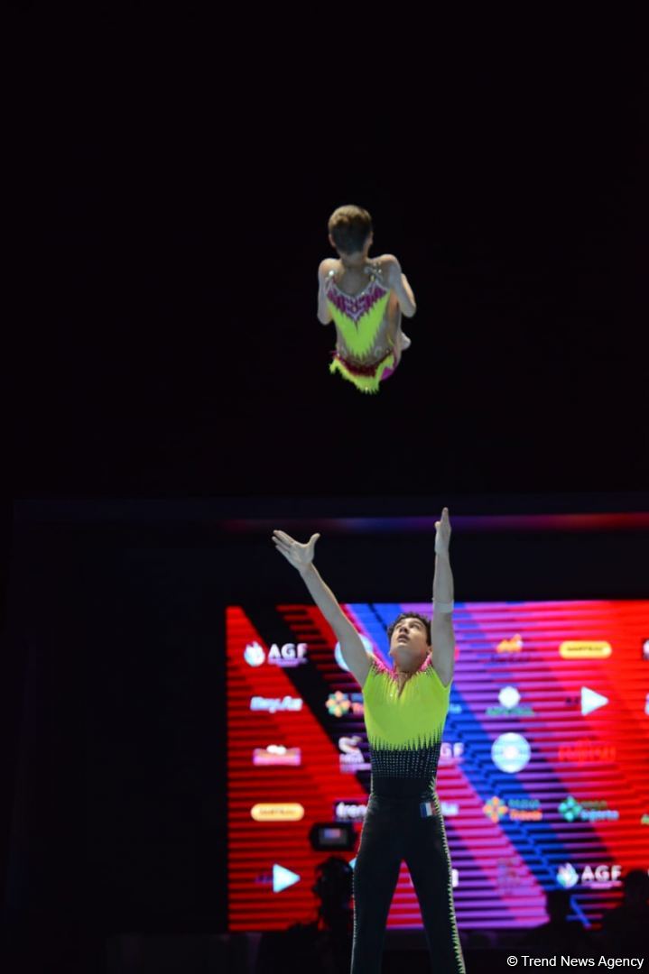 Bakıda Akrobatika Gimnastikası üzrə 12-ci Dünya Yaş Qrupları Yarışlarının birinci günü start götürüb (FOTO)