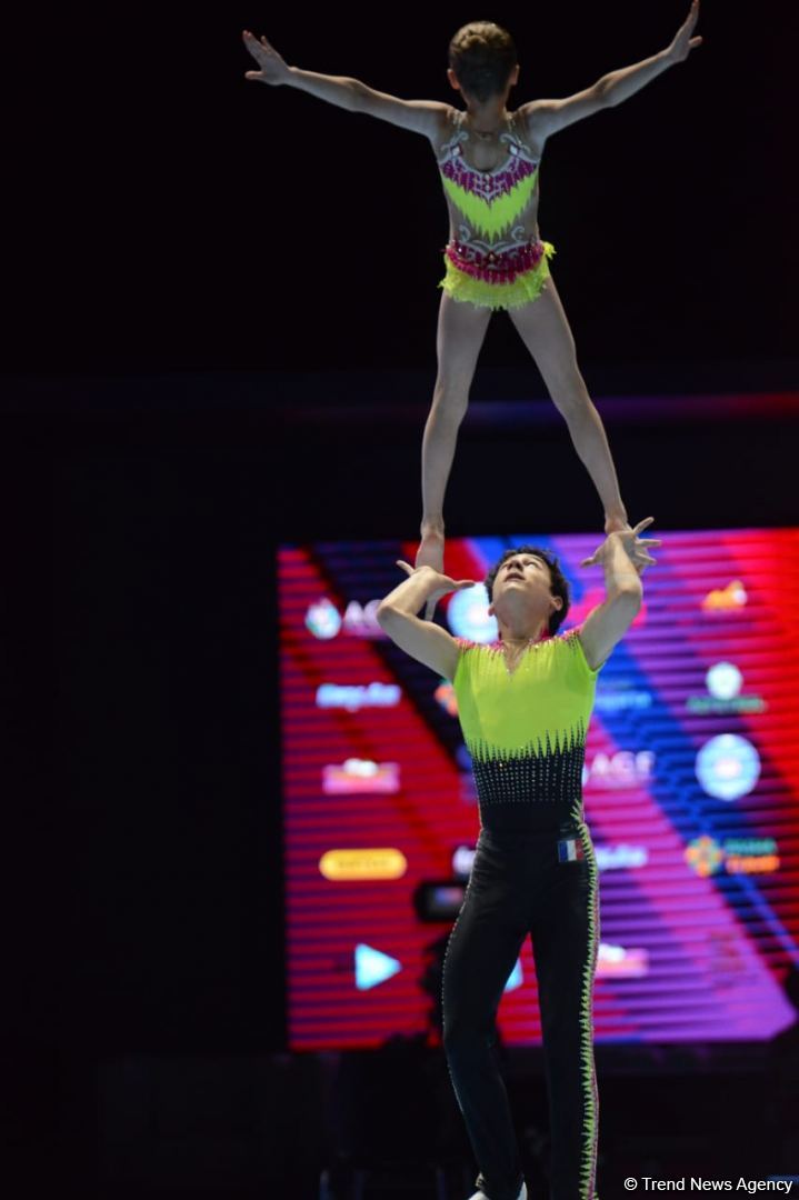 Bakıda Akrobatika Gimnastikası üzrə 12-ci Dünya Yaş Qrupları Yarışlarının birinci günü start götürüb (FOTO)