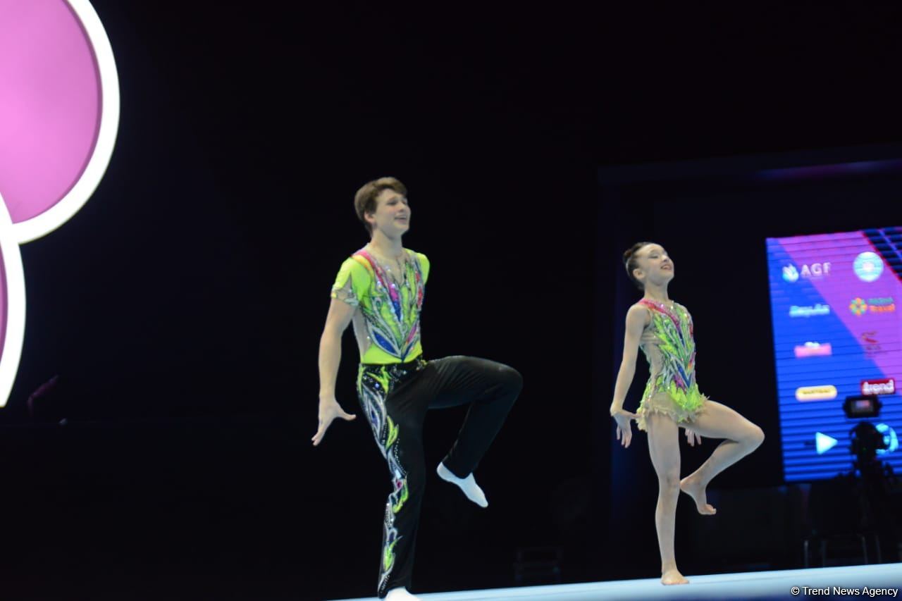 Bakıda Akrobatika Gimnastikası üzrə 12-ci Dünya Yaş Qrupları Yarışlarının birinci günü start götürüb (FOTO)