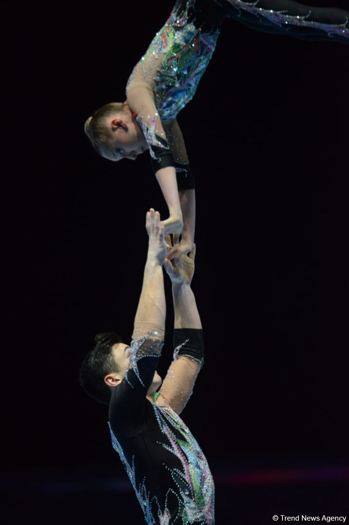 Bakıda Akrobatika Gimnastikası üzrə 12-ci Dünya Yaş Qrupları Yarışlarının birinci günü start götürüb (FOTO)