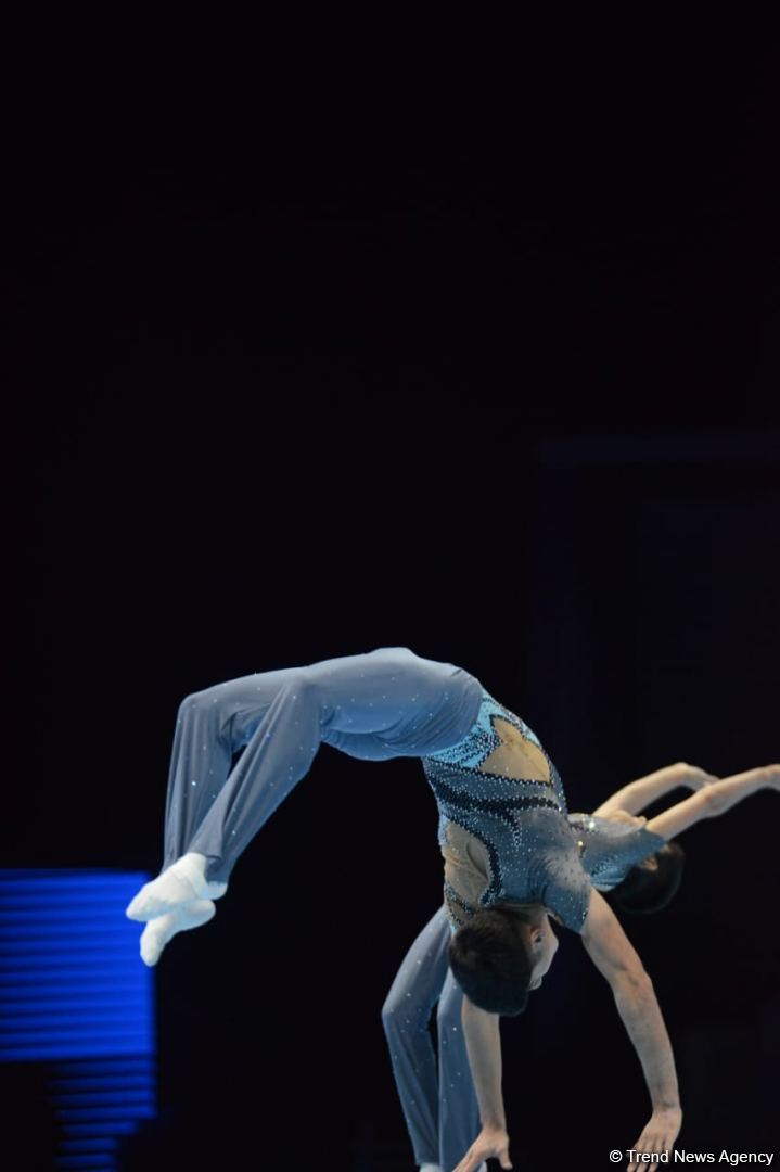 Bakıda Akrobatika Gimnastikası üzrə 12-ci Dünya Yaş Qrupları Yarışlarının birinci günü start götürüb (FOTO)