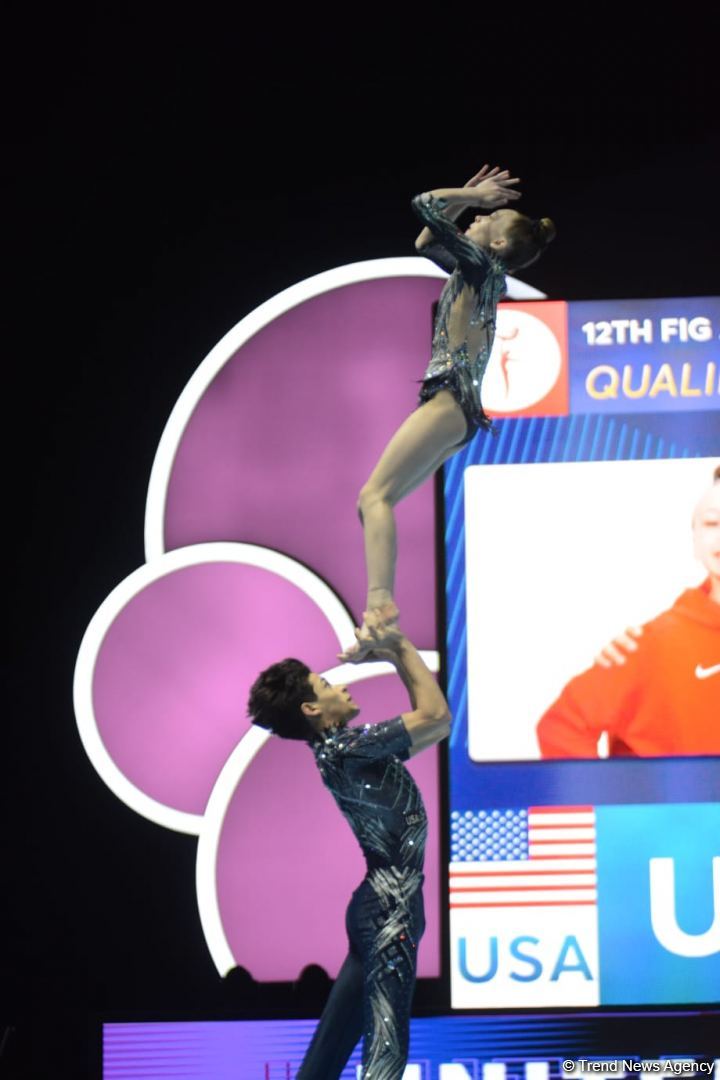 Bakıda Akrobatika Gimnastikası üzrə 12-ci Dünya Yaş Qrupları Yarışlarının birinci günü start götürüb (FOTO)