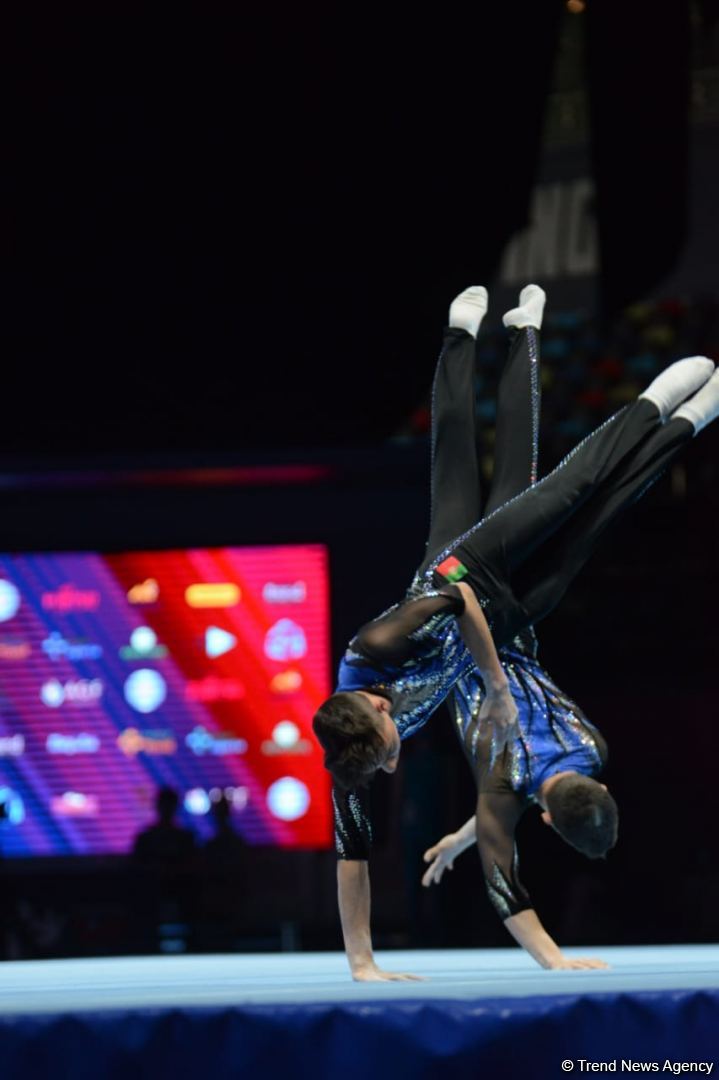 Bakıda Akrobatika Gimnastikası üzrə 12-ci Dünya Yaş Qrupları Yarışlarının birinci günü start götürüb (FOTO)