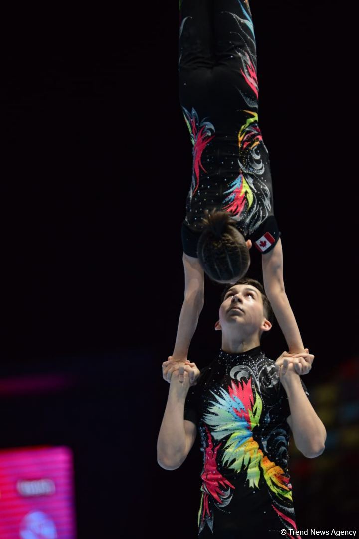 Bakıda Akrobatika Gimnastikası üzrə 12-ci Dünya Yaş Qrupları Yarışlarının birinci günü start götürüb (FOTO)