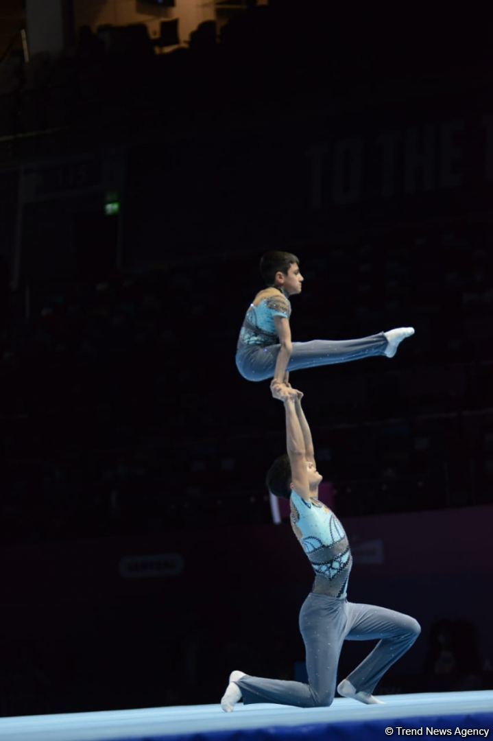 Rəsul Seyidli və Rəvan Zeynallı Akrobatika Gimnastikası üzrə Dünya Yaş Qrupları yarışında balans hərəkətlərini nümayiş etdirib (FOTO)