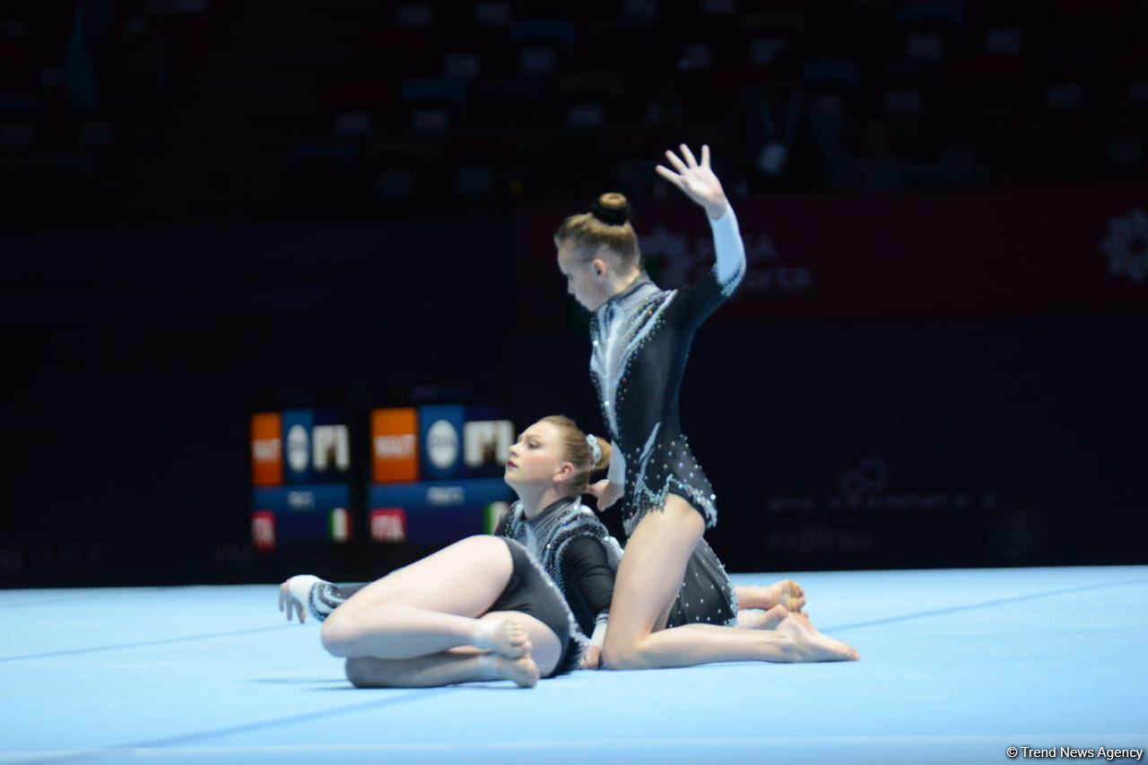 Bakıda akrobatika gimnastikası üzrə Dünya Yaş Qrupları Yarışlarının ikinci günü davam edir (FOTO)