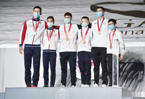 Akrobatika Gimnastikası üzrə Dünya Yaş Qrupları Yarışlarının qaliblərinin mükafatlandırılması mərasimi keçirilib