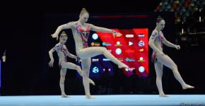 Bakıda Akrobatika Gimnastikası üzrə 12-ci Dünya Yaş Qrupları Yarışlarının üçüncü günü start götürüb (FOTO)