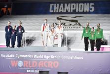 Akrobatika Gimnastikası üzrə Dünya Yaş Qrupları Yarışlarının qaliblərinin mükafatlandırılması mərasimi keçirilib