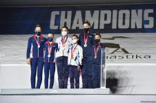 Akrobatika Gimnastikası üzrə Dünya Yaş Qrupları Yarışlarının qaliblərinin mükafatlandırılması mərasimi keçirilib