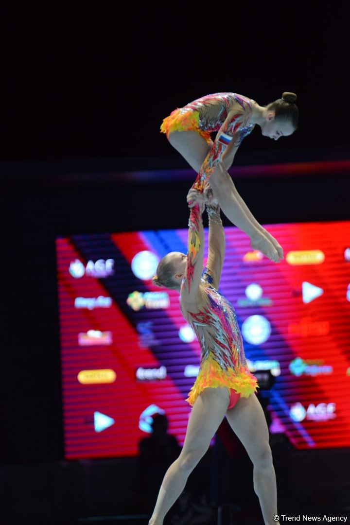 Bakıda Akrobatika Gimnastikası üzrə 12-ci Dünya Yaş Qrupları Yarışlarının final mərhələsi start götürüb (FOTO)