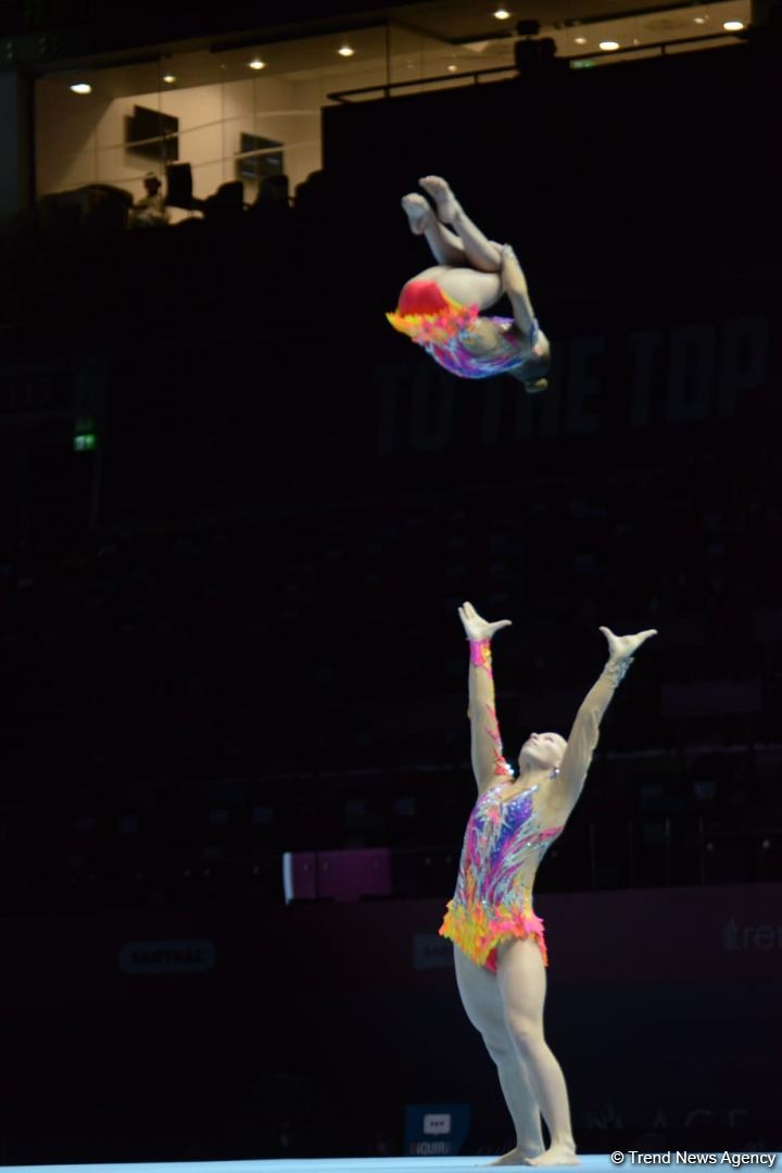 Bakıda Akrobatika Gimnastikası üzrə 12-ci Dünya Yaş Qrupları Yarışlarının final mərhələsi start götürüb (FOTO)