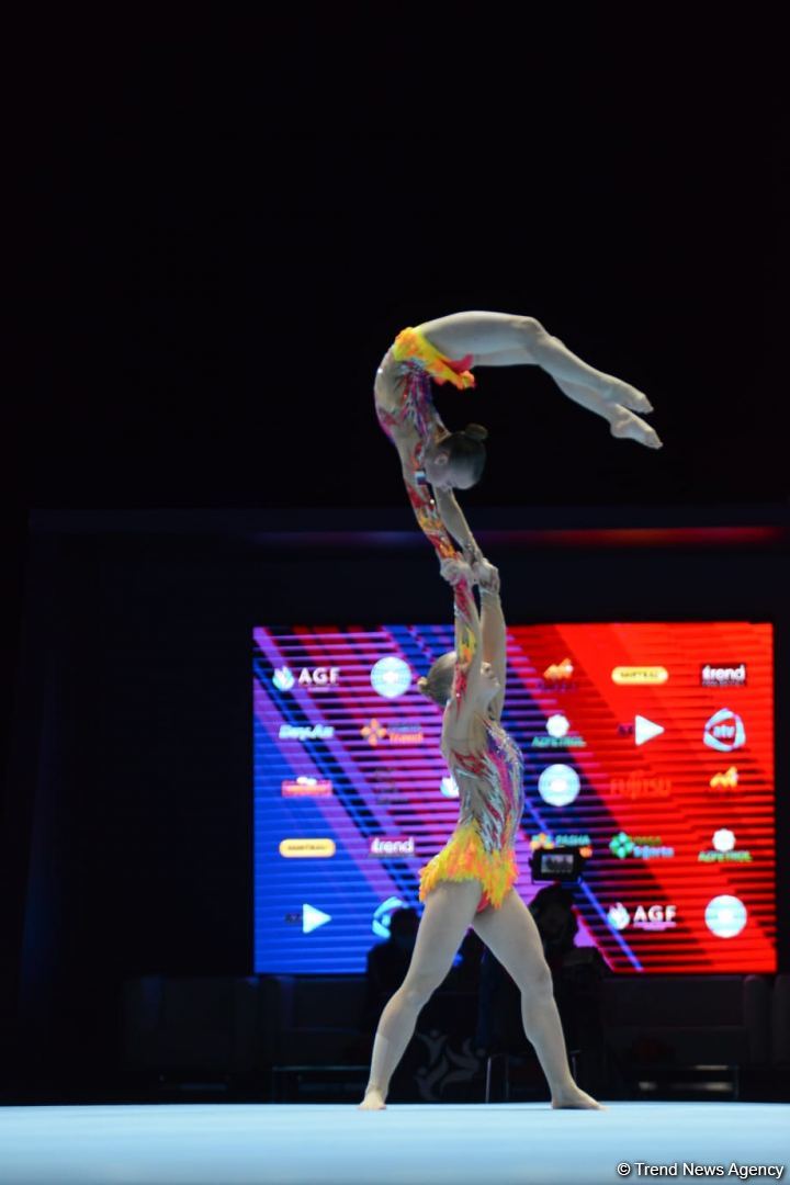 Bakıda Akrobatika Gimnastikası üzrə 12-ci Dünya Yaş Qrupları Yarışlarının final mərhələsi start götürüb (FOTO)