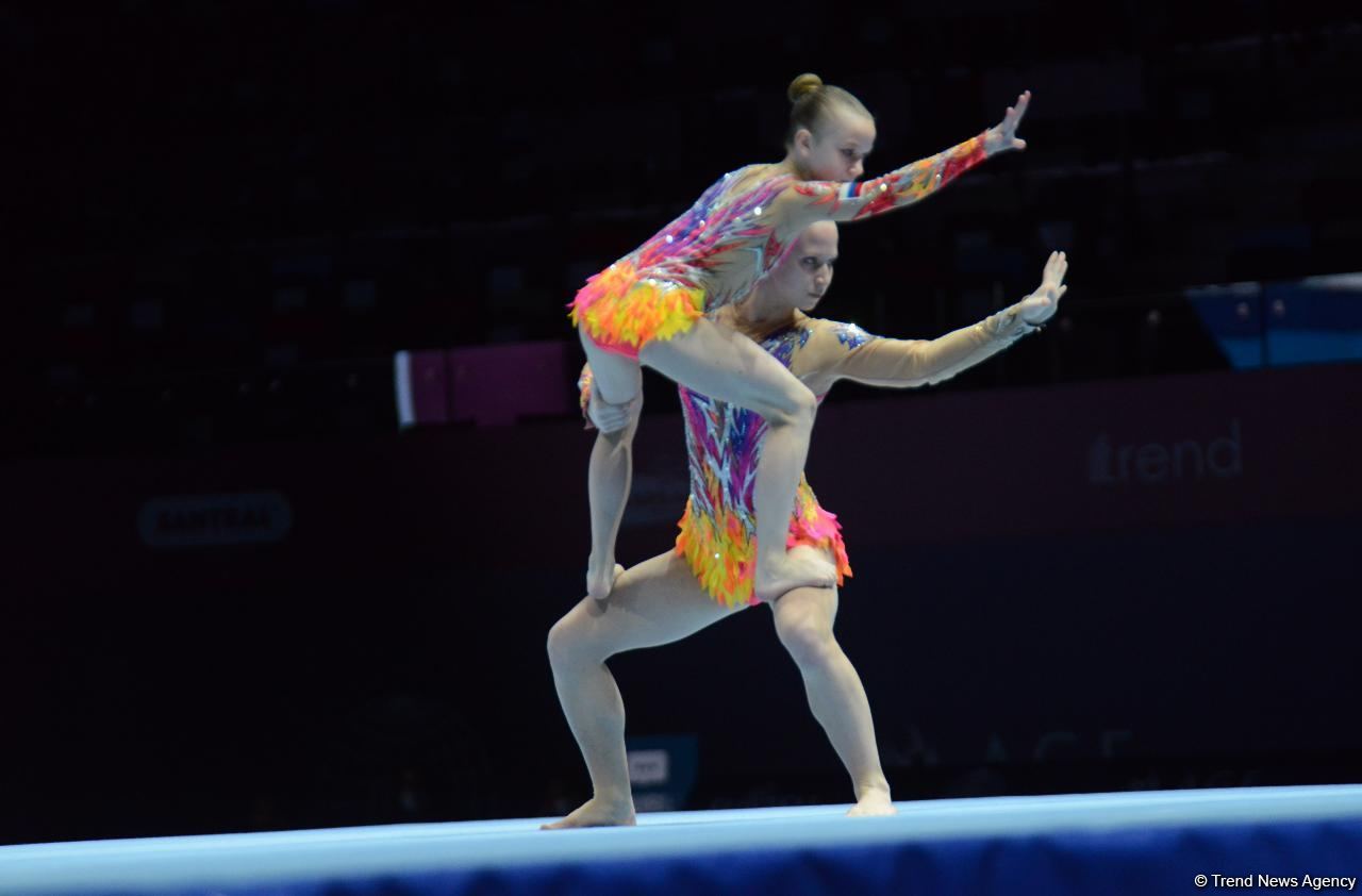 Bakıda Akrobatika Gimnastikası üzrə 12-ci Dünya Yaş Qrupları Yarışlarının final mərhələsi start götürüb (FOTO)