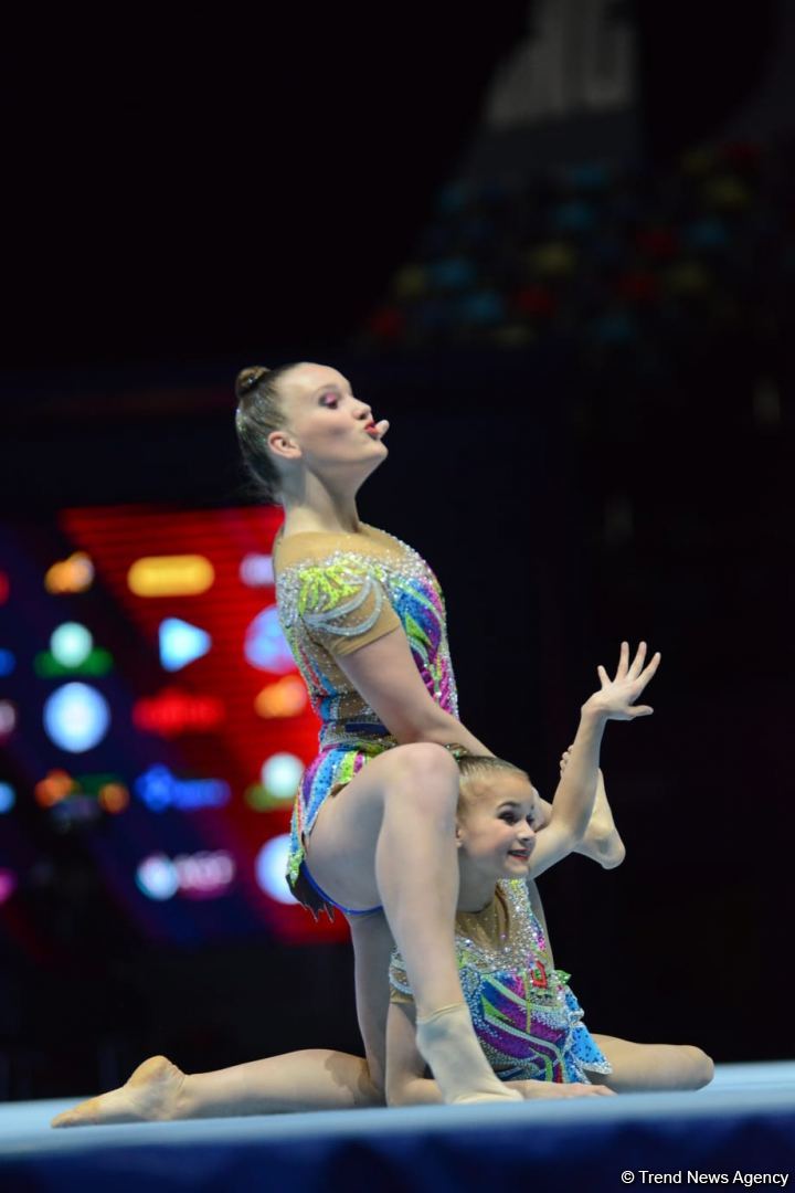 Bakıda Akrobatika Gimnastikası üzrə 12-ci Dünya Yaş Qrupları Yarışlarının final mərhələsi start götürüb (FOTO)