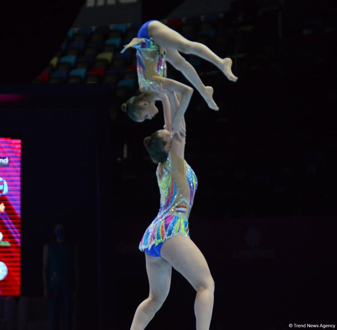 Bakıda Akrobatika Gimnastikası üzrə 12-ci Dünya Yaş Qrupları Yarışlarının final mərhələsi start götürüb (FOTO)