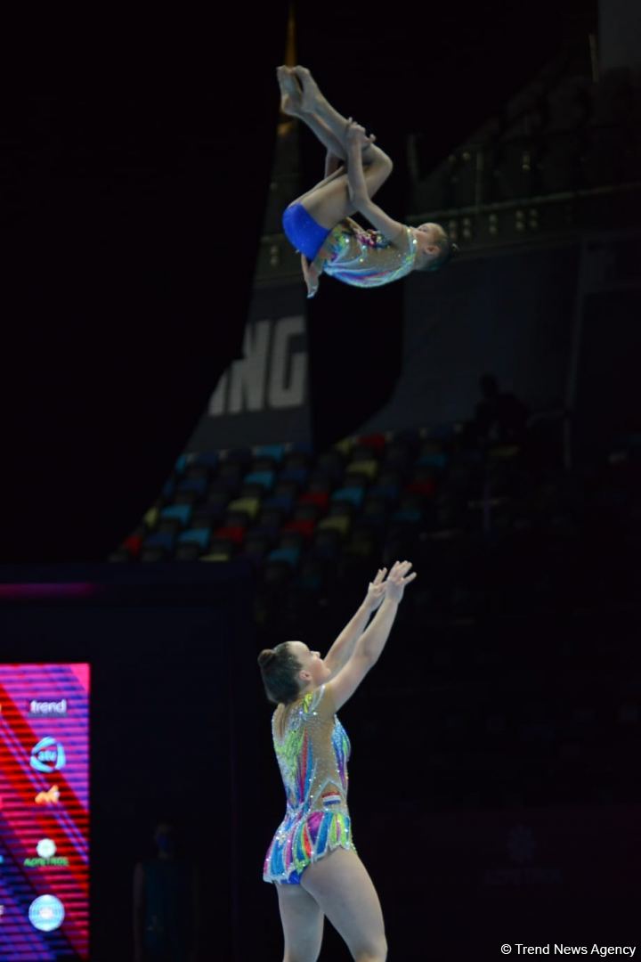 Bakıda Akrobatika Gimnastikası üzrə 12-ci Dünya Yaş Qrupları Yarışlarının final mərhələsi start götürüb (FOTO)