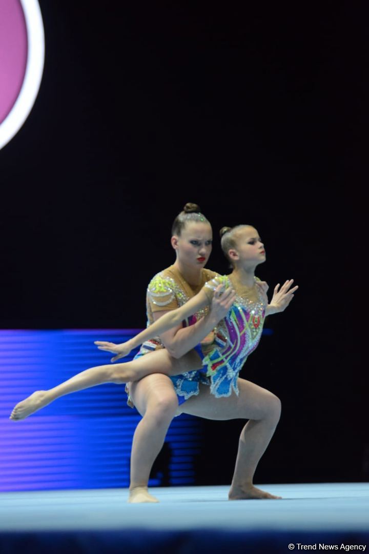 Bakıda Akrobatika Gimnastikası üzrə 12-ci Dünya Yaş Qrupları Yarışlarının final mərhələsi start götürüb (FOTO)