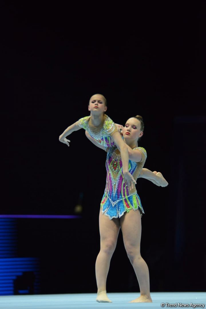 Bakıda Akrobatika Gimnastikası üzrə 12-ci Dünya Yaş Qrupları Yarışlarının final mərhələsi start götürüb (FOTO)