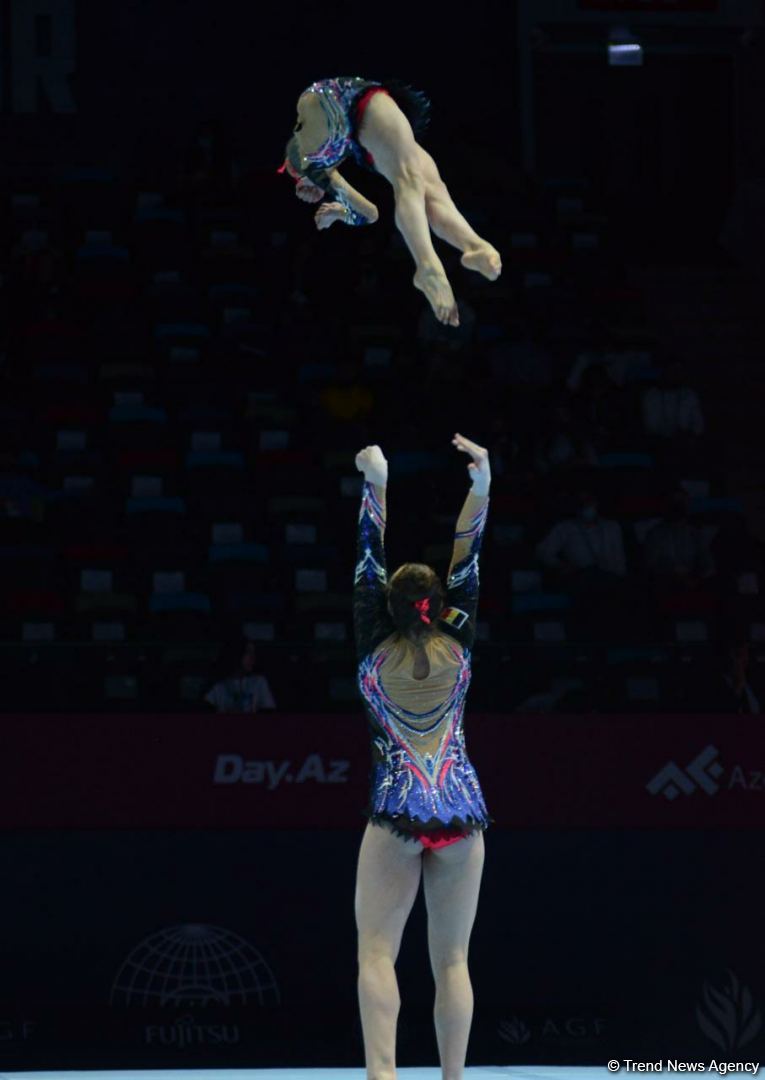 Bakıda Akrobatika Gimnastikası üzrə 12-ci Dünya Yaş Qrupları Yarışlarının final mərhələsi start götürüb (FOTO)