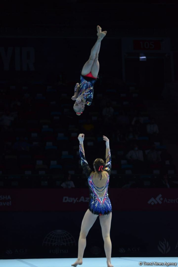 Bakıda Akrobatika Gimnastikası üzrə 12-ci Dünya Yaş Qrupları Yarışlarının final mərhələsi start götürüb (FOTO)