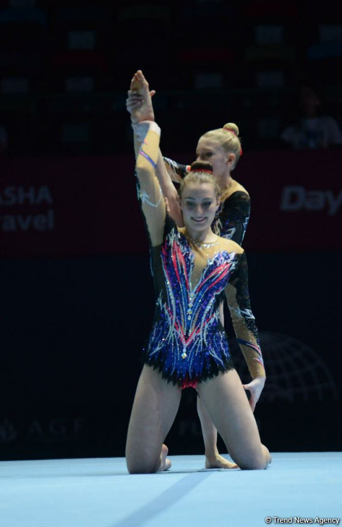 Bakıda Akrobatika Gimnastikası üzrə 12-ci Dünya Yaş Qrupları Yarışlarının final mərhələsi start götürüb (FOTO)