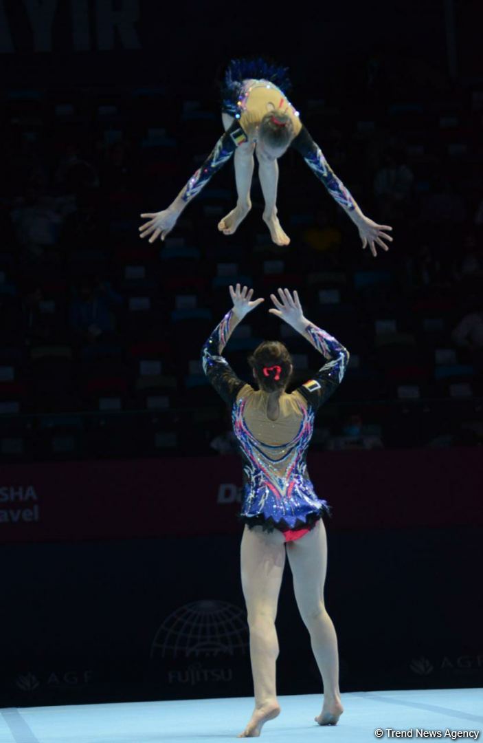 Bakıda Akrobatika Gimnastikası üzrə 12-ci Dünya Yaş Qrupları Yarışlarının final mərhələsi start götürüb (FOTO)