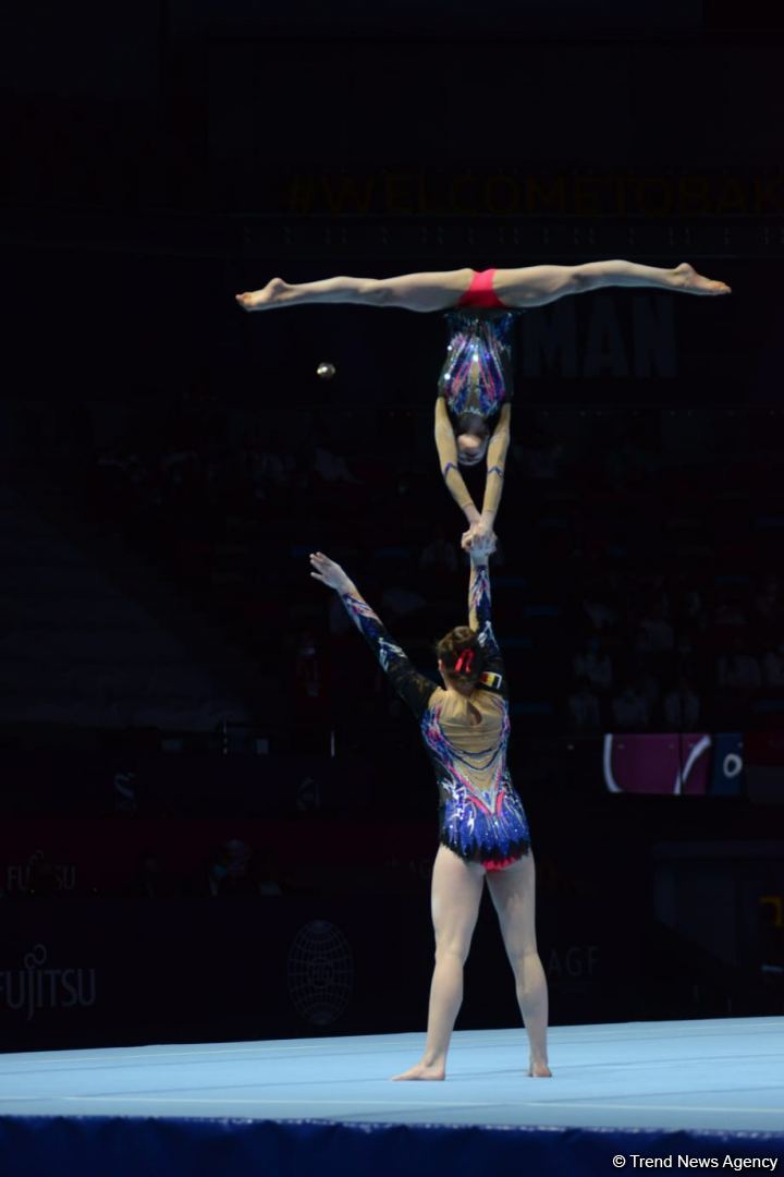 Bakıda Akrobatika Gimnastikası üzrə 12-ci Dünya Yaş Qrupları Yarışlarının final mərhələsi start götürüb (FOTO)