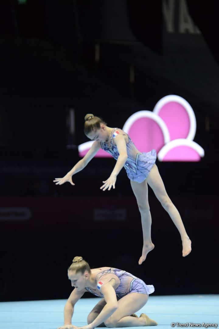 Bakıda Akrobatika Gimnastikası üzrə 12-ci Dünya Yaş Qrupları Yarışlarının final mərhələsi start götürüb (FOTO)