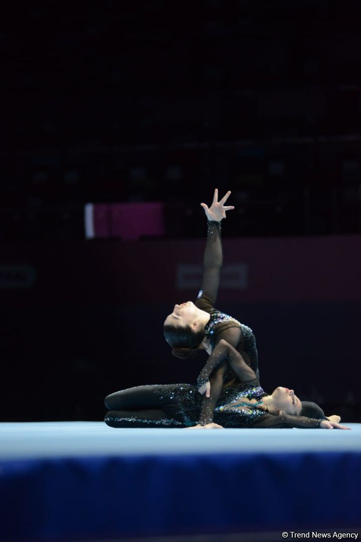 Bakıda Akrobatika Gimnastikası üzrə 12-ci Dünya Yaş Qrupları Yarışlarının final mərhələsi start götürüb (FOTO)