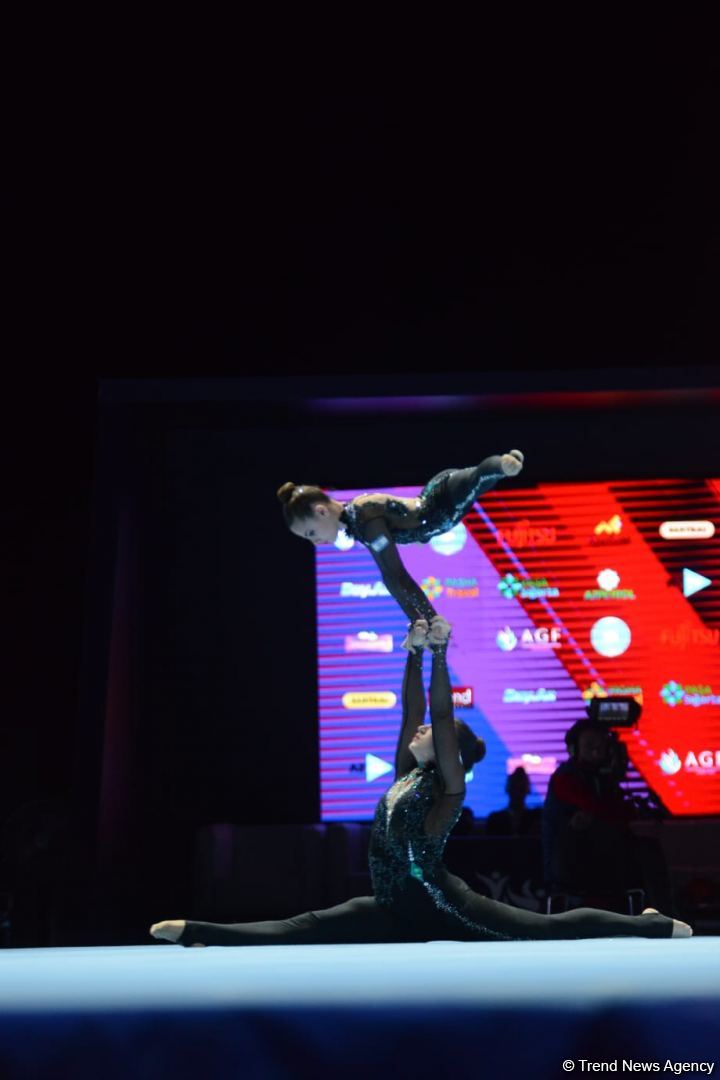 Bakıda Akrobatika Gimnastikası üzrə 12-ci Dünya Yaş Qrupları Yarışlarının final mərhələsi start götürüb (FOTO)